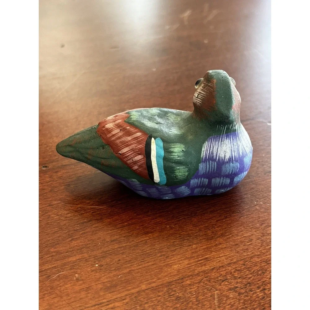 Set of 4 Vtg Hand Carved Painted‎ Wood Duck Figurines Folk Art Hunting Decor